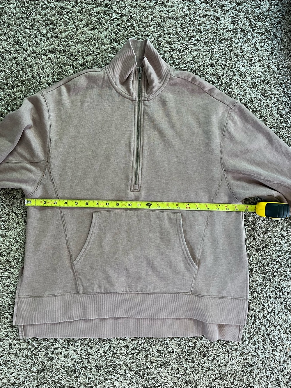 Z Supply Womens Quarter Zip Pullover Sweatshirt Mauve Pink Small Pocket Fleece - Picture 4 of 6